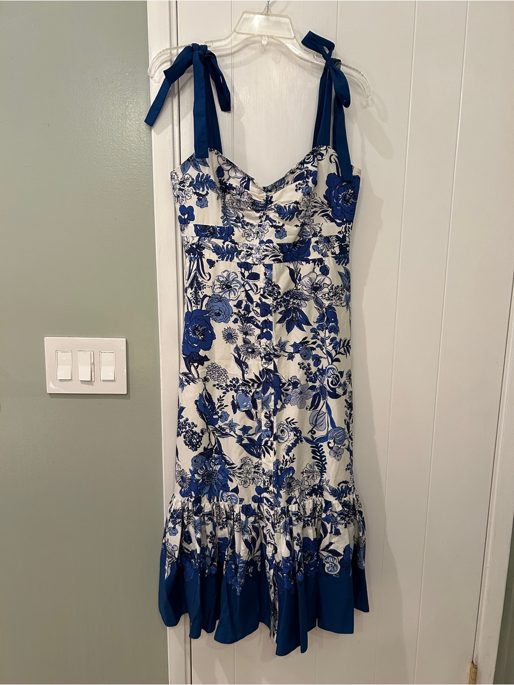 Cara Cara Flower Grid Blue Belvedere Dress - Picture 3 of 16